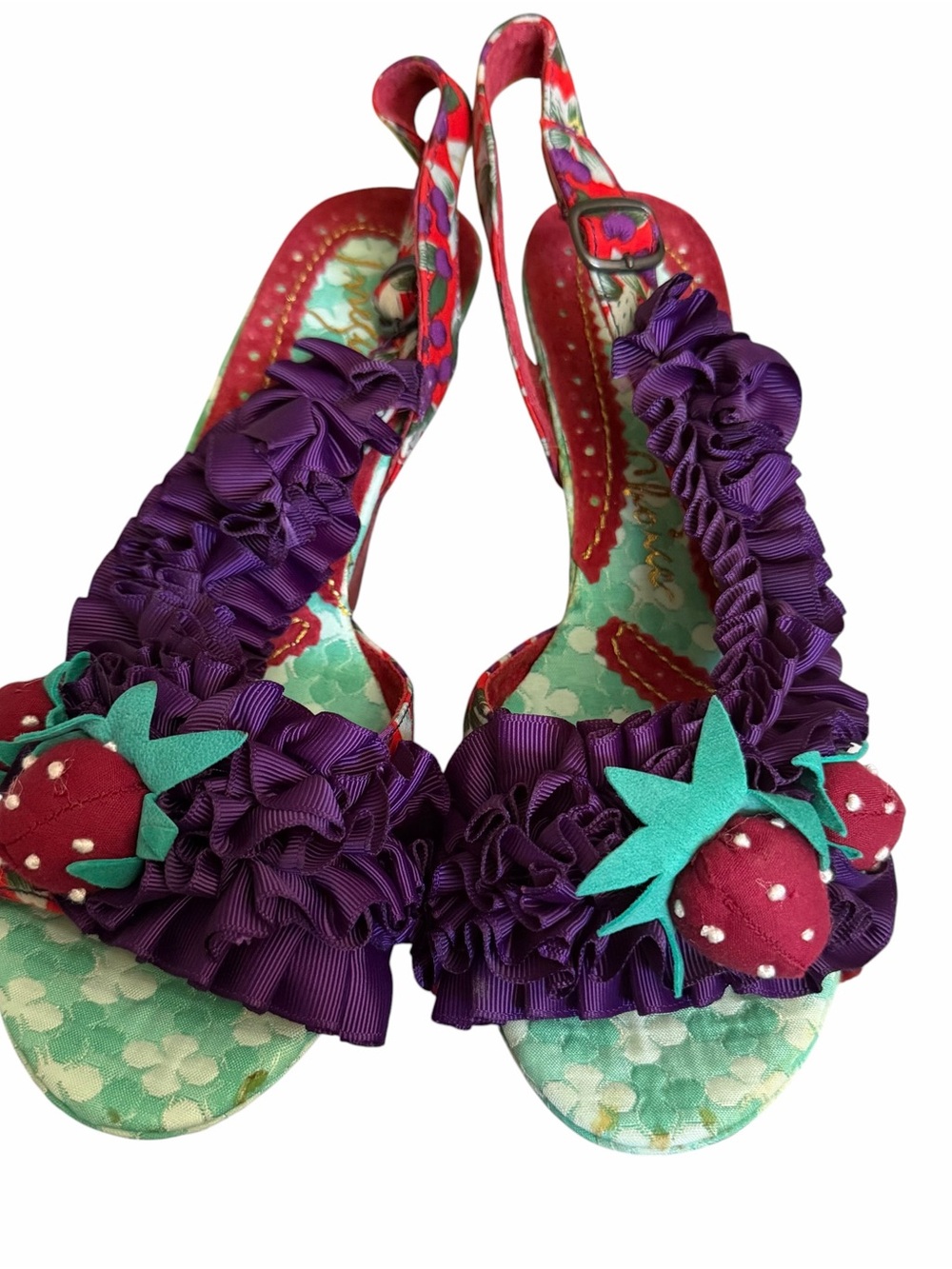 Irregular Choice Raspberry Ripples US 7.5 Eur 38.5 Slingback With Box - Picture 2 of 9